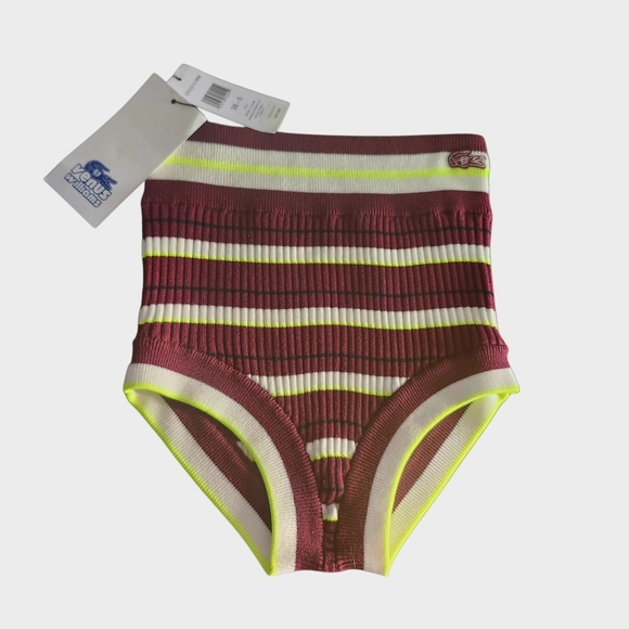 NWT LACOSTE X VENUS WILLIAMS EleVen Striped Retro Cotton Lounge Shorts 6/38 Y2K - Picture 9 of 16